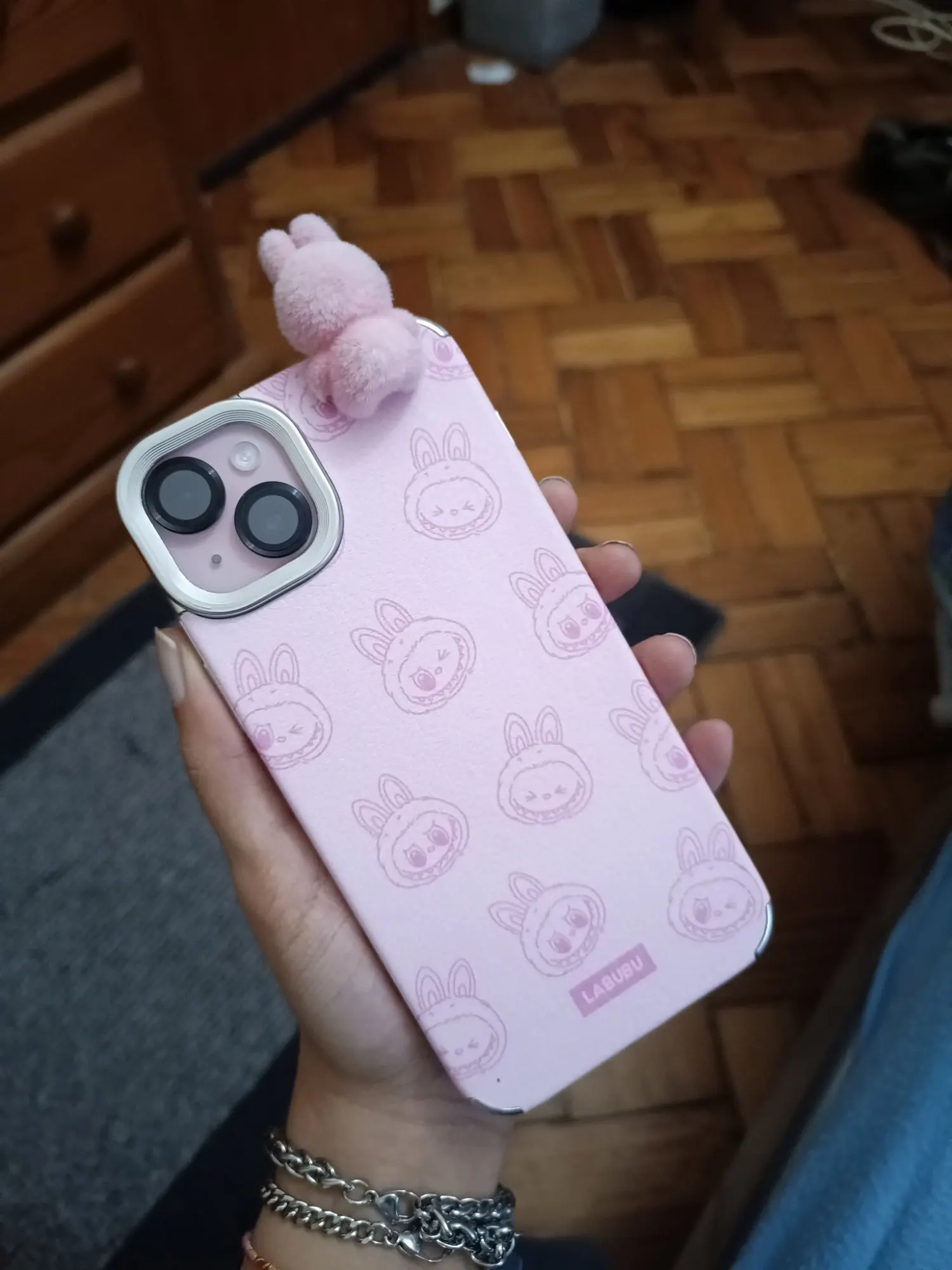 Silicone Suede Labubu Phone Case For Iphone 11 12 13 14 15 16pro Max Plus 16pro 15pro Diy Soft Brown Cover Coque Fall Prevention photo review