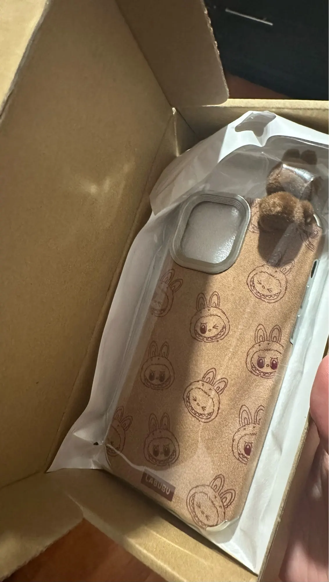 Silicone Suede Labubu Phone Case For Iphone 11 12 13 14 15 16pro Max Plus 16pro 15pro Diy Soft Brown Cover Coque Fall Prevention photo review