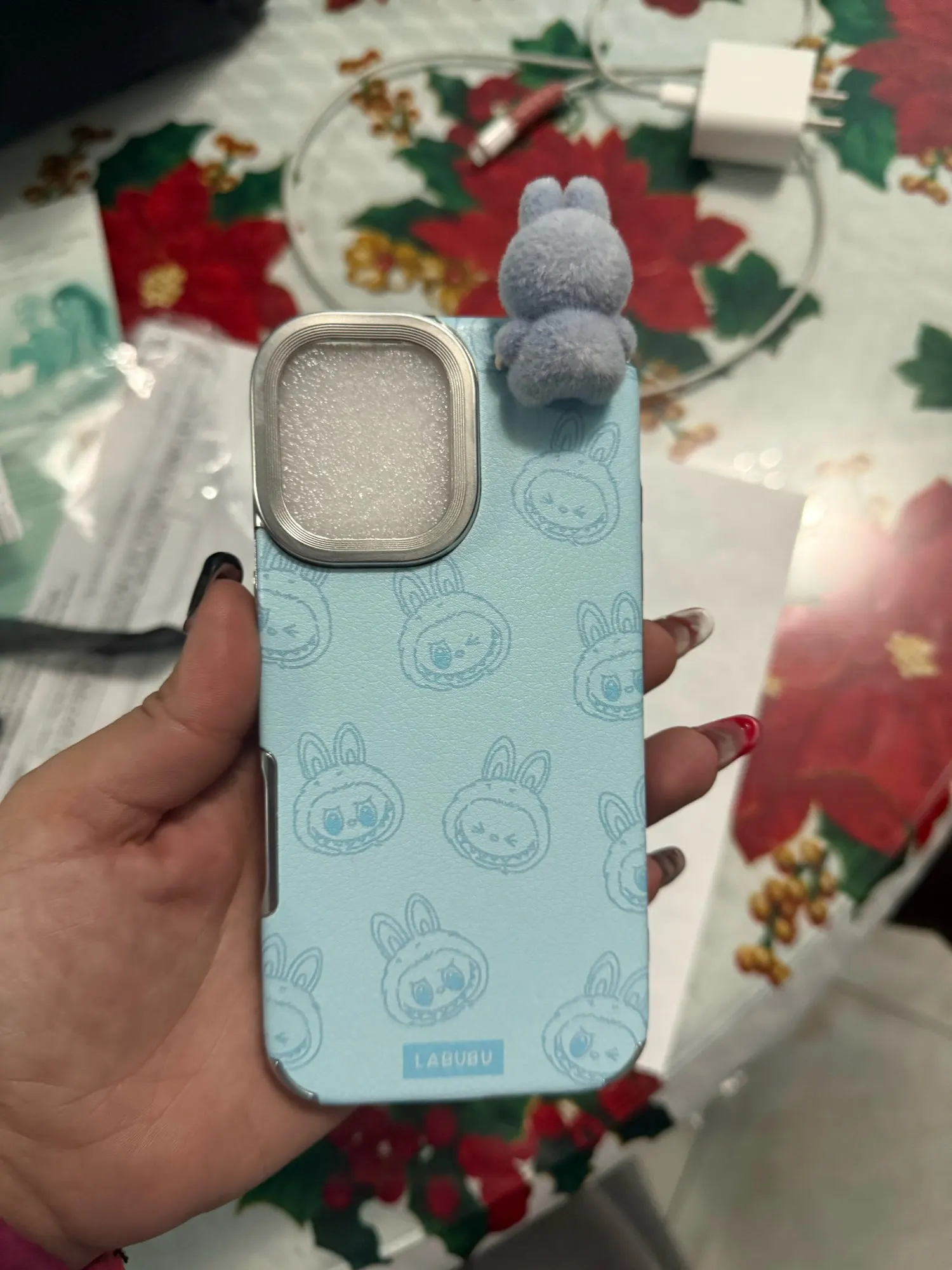 Silicone Suede Labubu Phone Case For Iphone 11 12 13 14 15 16pro Max Plus 16pro 15pro Diy Soft Brown Cover Coque Fall Prevention photo review