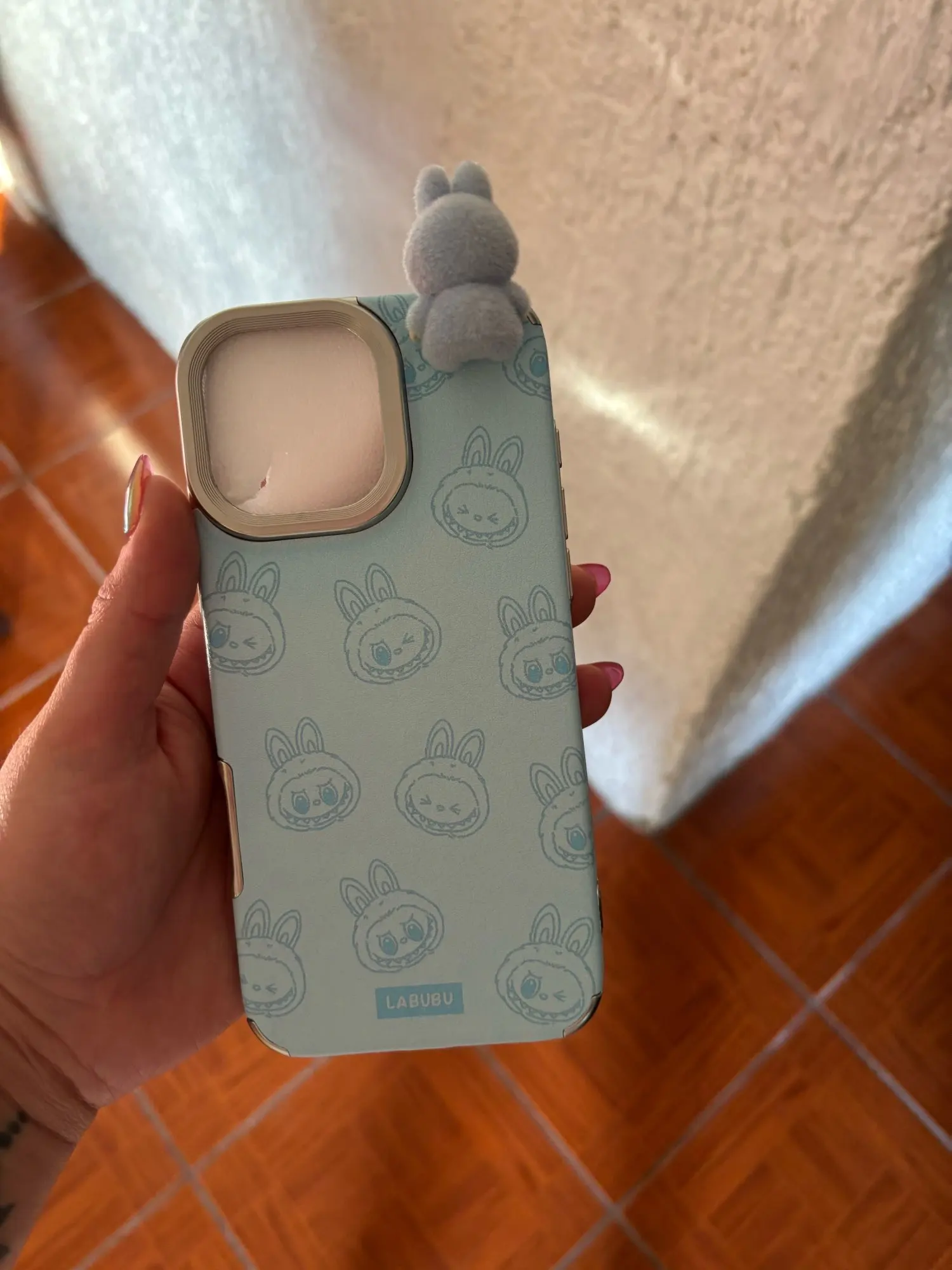 Silicone Suede Labubu Phone Case For Iphone 11 12 13 14 15 16pro Max Plus 16pro 15pro Diy Soft Brown Cover Coque Fall Prevention photo review
