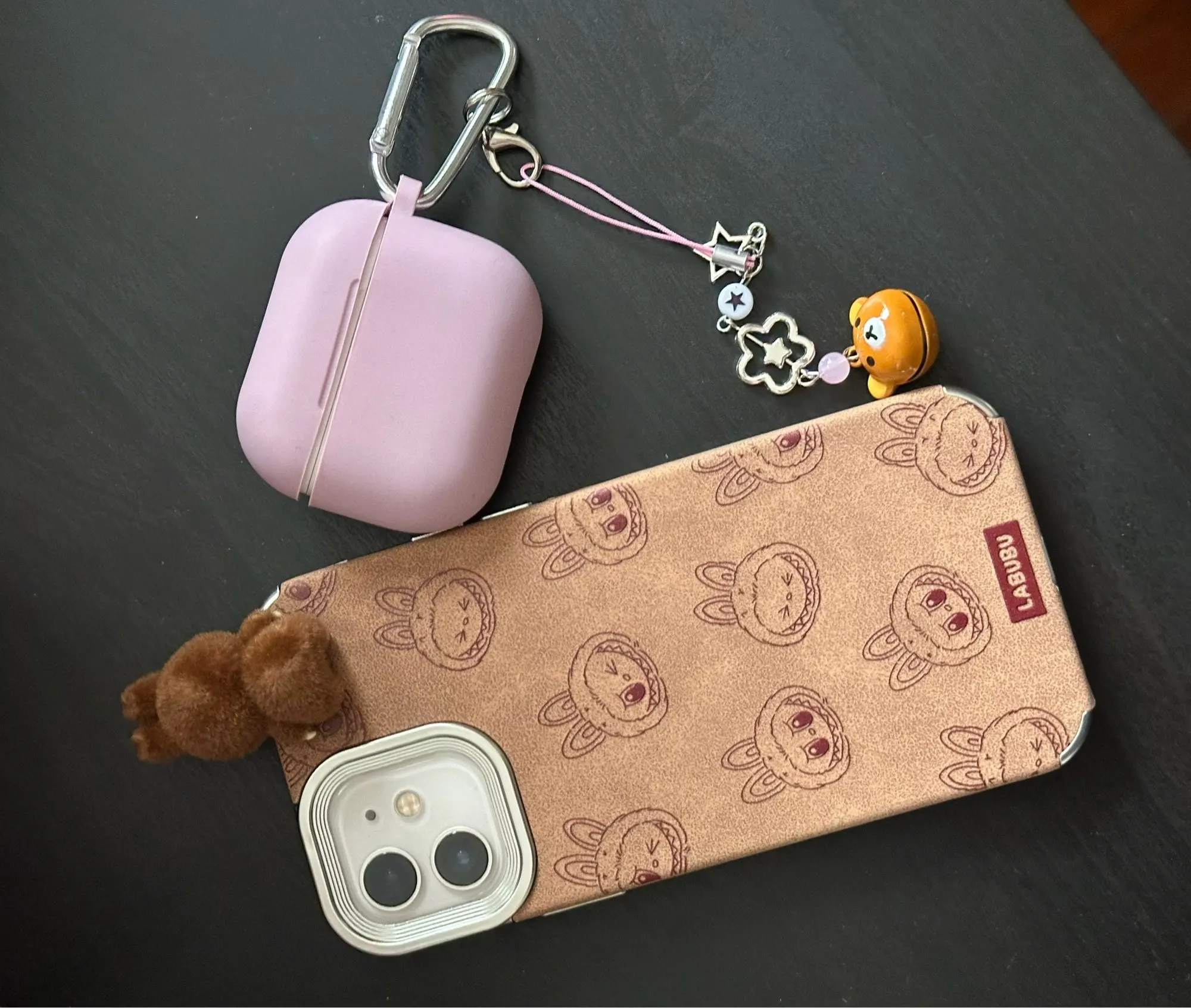 Silicone Suede Labubu Phone Case For Iphone 11 12 13 14 15 16pro Max Plus 16pro 15pro Diy Soft Brown Cover Coque Fall Prevention photo review