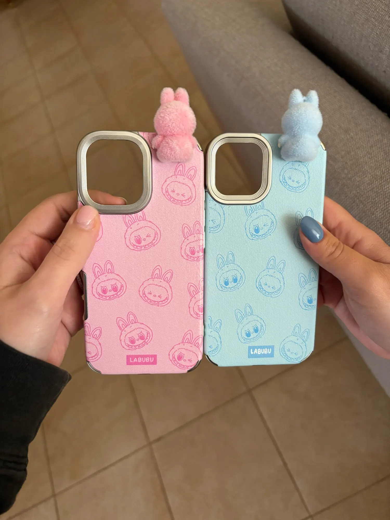 Silicone Suede Labubu Phone Case For Iphone 11 12 13 14 15 16pro Max Plus 16pro 15pro Diy Soft Brown Cover Coque Fall Prevention photo review