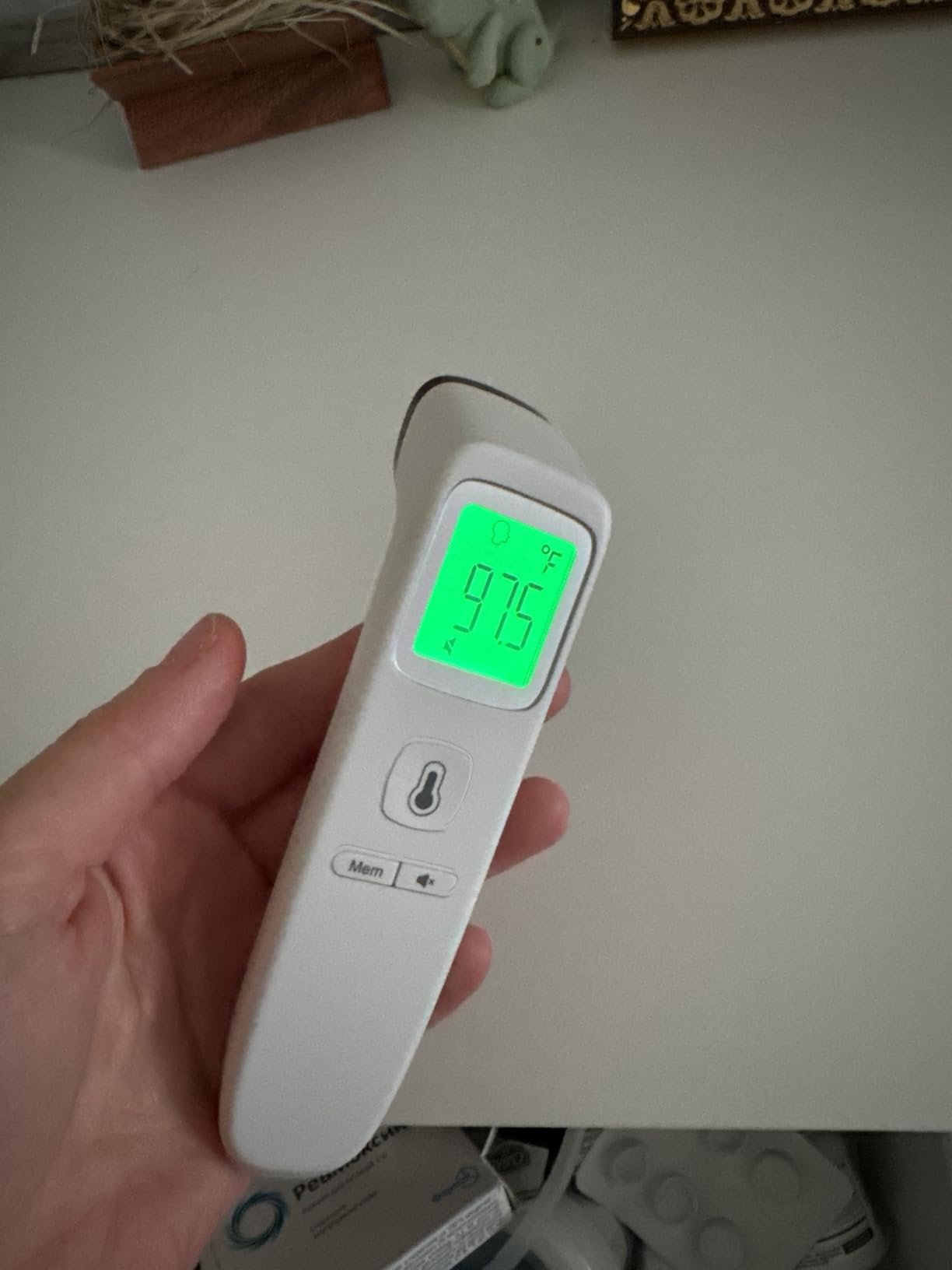No-Touch Thermometer for Adults and Kids. Accurate Digital Baby Thermometer. Fever Alarm & Silent Mode. 2 in 1 Forehead & Object Mode photo review