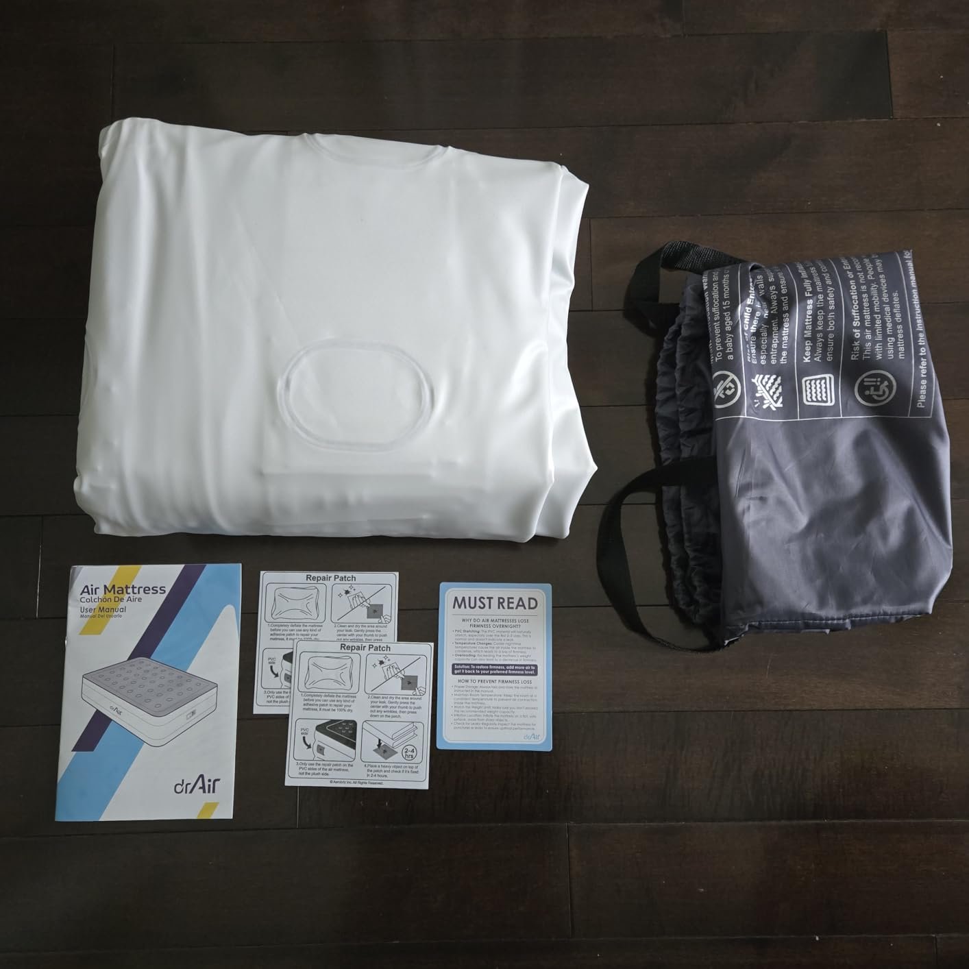 Queen Air Mattress with Built-in Pump. 18 Raised Blow Up Mattress. 800 lbs Max Honeycomb Air Bed. 48Hr Leak-Proof Test. 3min Inflatable Mattress for Home. Guests. Camping. Colchones inflables photo review