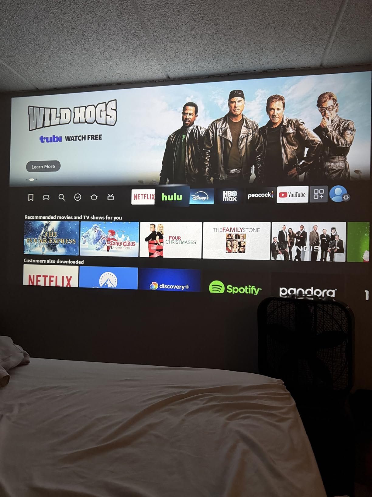 Official Licensed Google TV Smart Projector. HAPPRUN 4K UHD Home Theater with Dolby Sound. Wi-Fi & Bluetooth. Built-in Streaming Apps. Compatible with Games Consoles & Smartphone. Indoor & Outdoor Use photo review