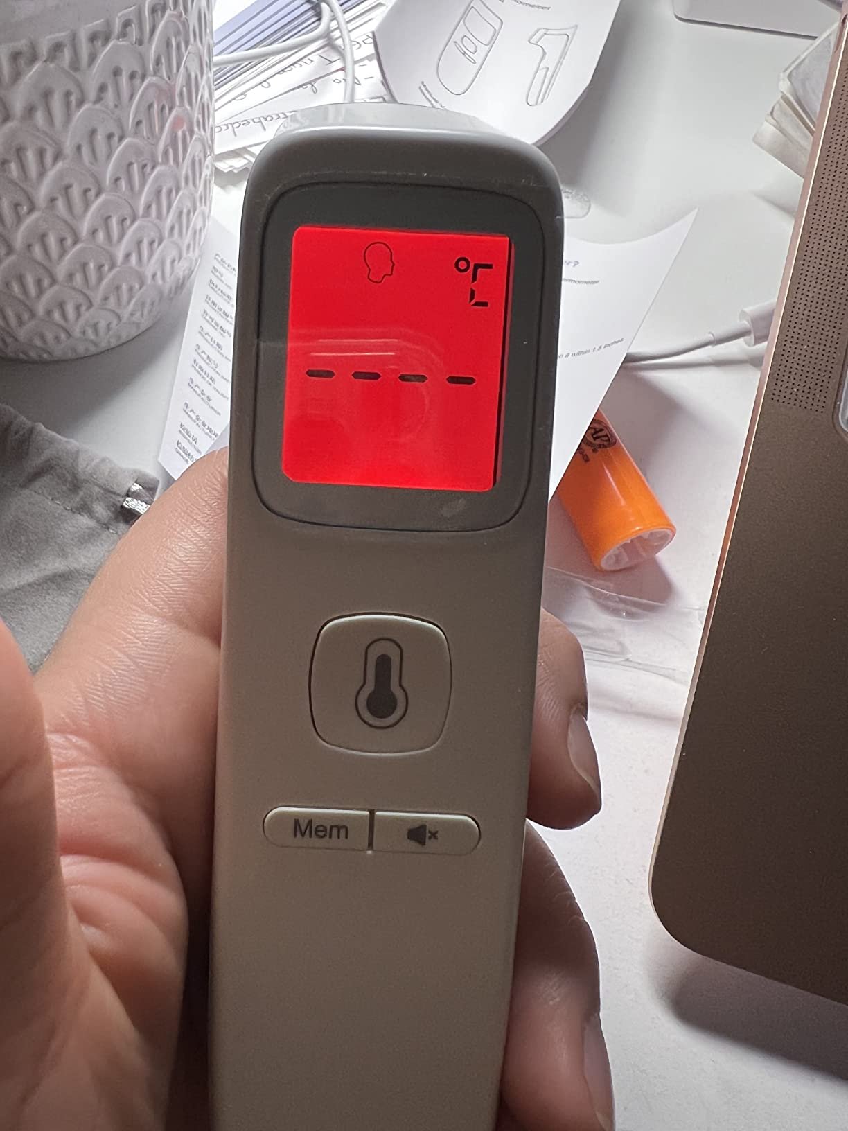 No-Touch Thermometer for Adults and Kids. Accurate Digital Baby Thermometer. Fever Alarm & Silent Mode. 2 in 1 Forehead & Object Mode photo review