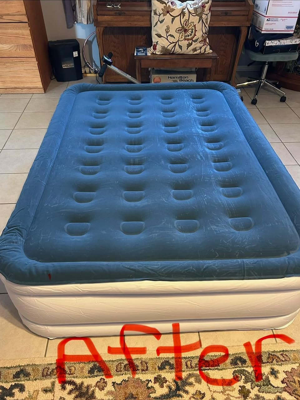 Queen Air Mattress with Built-in Pump. 18 Raised Blow Up Mattress. 800 lbs Max Honeycomb Air Bed. 48Hr Leak-Proof Test. 3min Inflatable Mattress for Home. Guests. Camping. Colchones inflables photo review