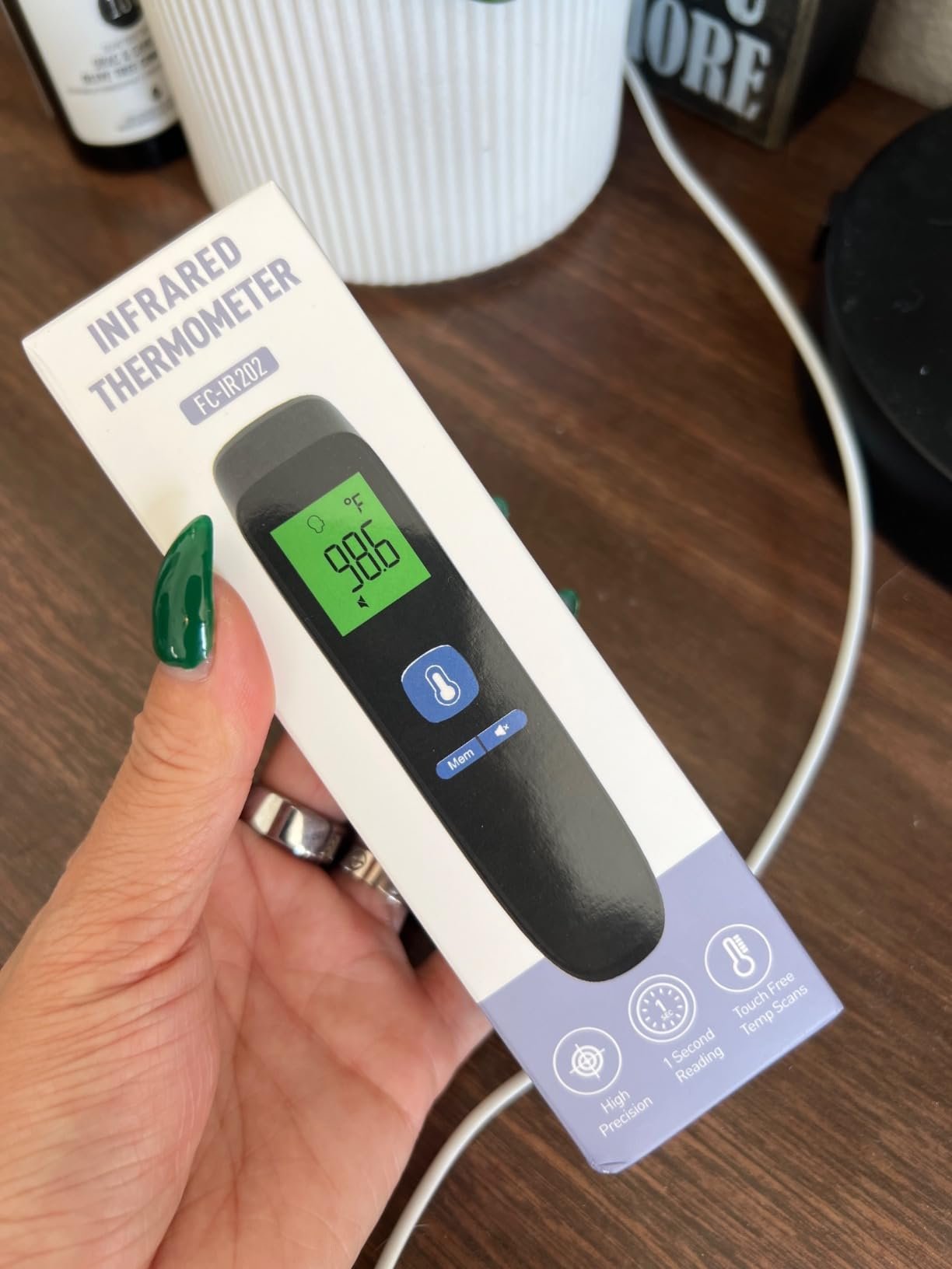 No-Touch Thermometer for Adults and Kids. Accurate Digital Baby Thermometer. Fever Alarm & Silent Mode. 2 in 1 Forehead & Object Mode photo review