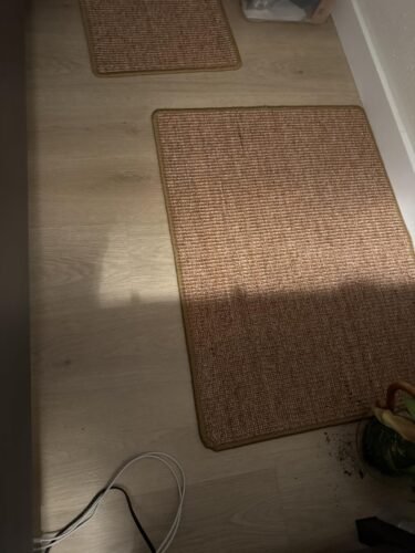 FUKUMARU Cat Scratcher Mat. 23.6 X 15.7 Inch Natural Sisal Cat Scratch Mats. Horizontal Cat Floor Scratching Pad Rug with Sticky Tapes. Protect Couch and Carpets photo review