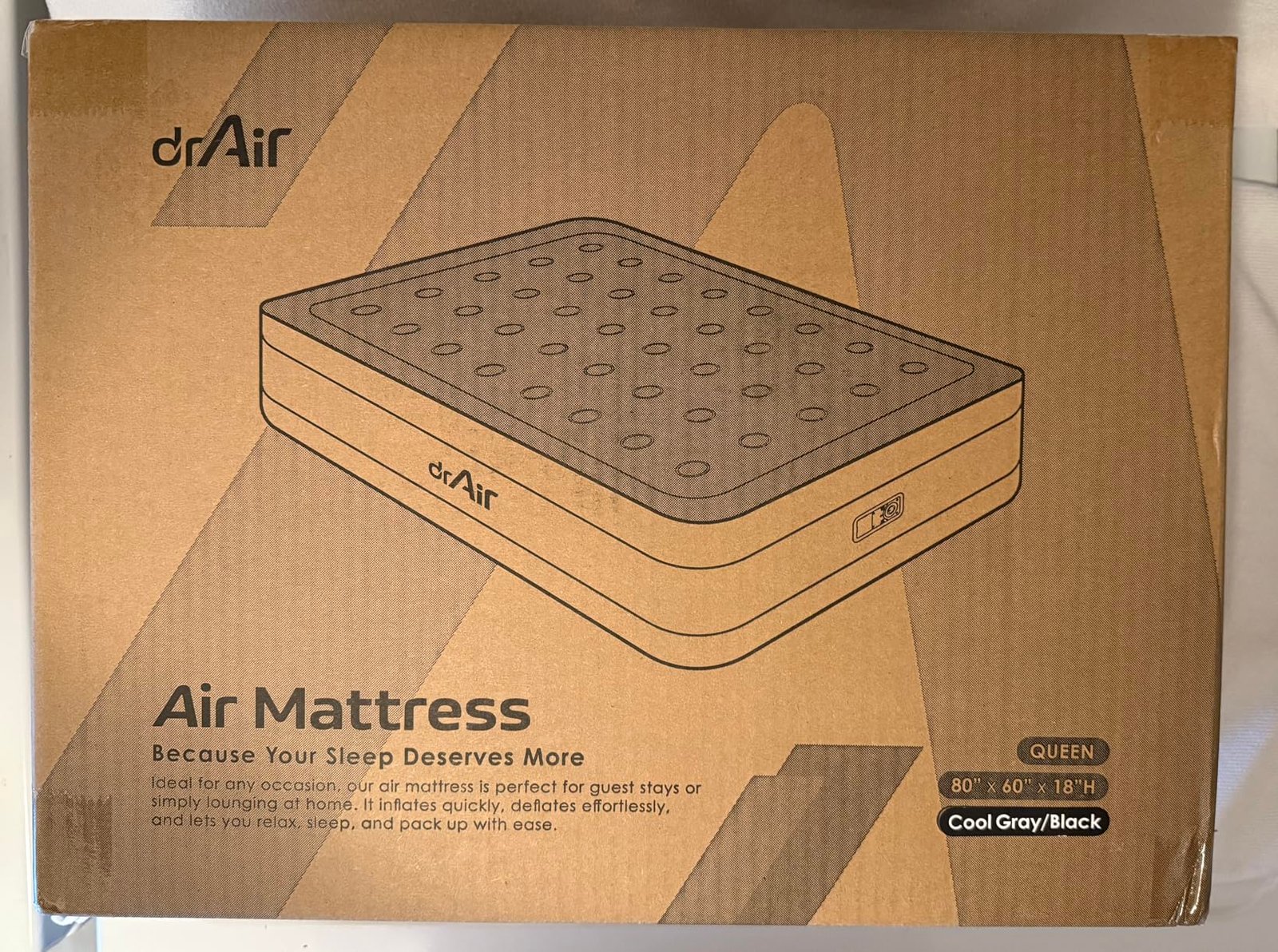 Queen Air Mattress with Built-in Pump. 18 Raised Blow Up Mattress. 800 lbs Max Honeycomb Air Bed. 48Hr Leak-Proof Test. 3min Inflatable Mattress for Home. Guests. Camping. Colchones inflables photo review