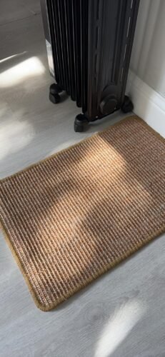 FUKUMARU Cat Scratcher Mat. 23.6 X 15.7 Inch Natural Sisal Cat Scratch Mats. Horizontal Cat Floor Scratching Pad Rug with Sticky Tapes. Protect Couch and Carpets photo review